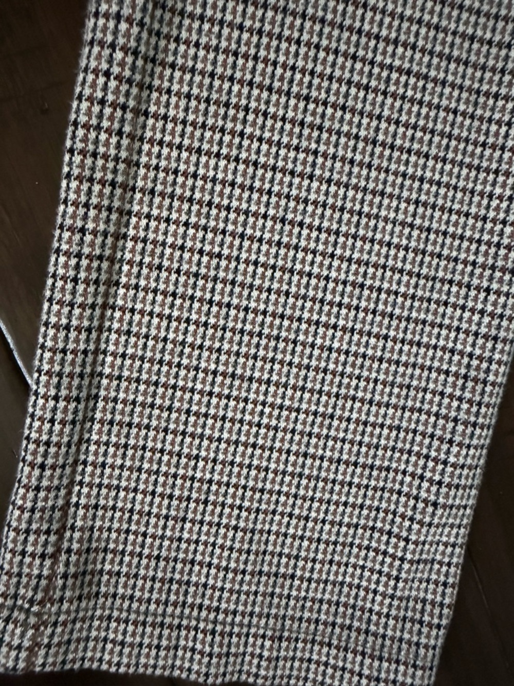 Theory Cropped Houndstooth Pull-On Trousers - Black/White 00 - Picture 6 of 7